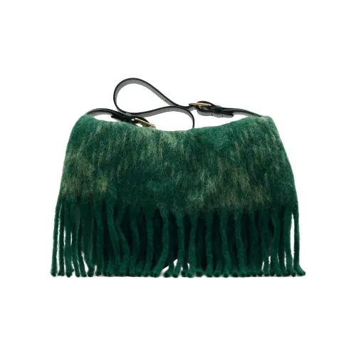 Burberry Chess Embossed Calfskin Crossbody Bag Shoulder Bag Women's Ivy Green