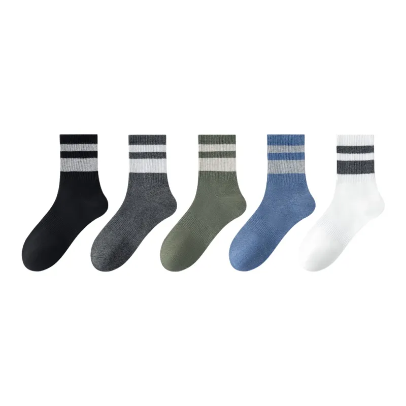 MIIOW Mid Calf Socks Men's 5 Pack-12