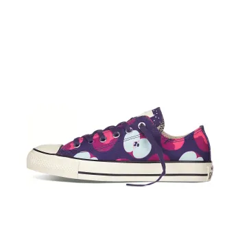 Converse Chuck Taylor All Star Print Anti-Slip And Wear-Resistant Breathable Low-Top Canvas Shoes Women's Blue Purple