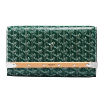 GOYARD MONTE-CARLO Canvas With Calfskin One Shoulder Crossbody Clutches Small Size Unisex Green