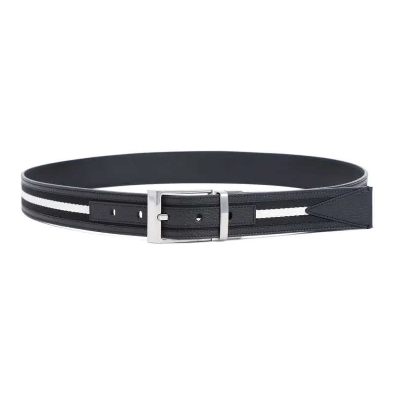 BALLY Stripe Detailed Buckle Belt-0