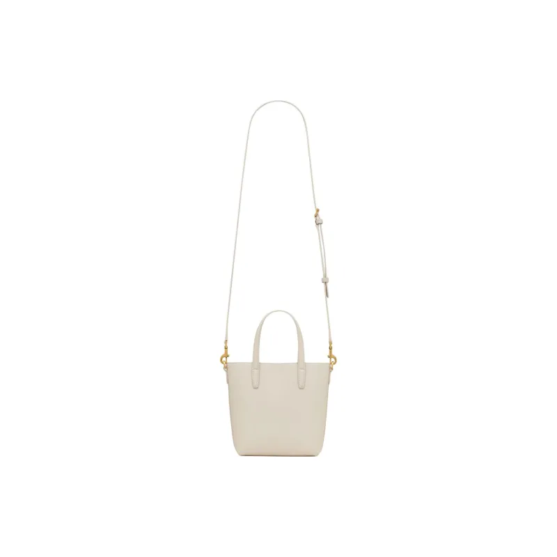 SAINT LAURENT Cow Leather Shoulder Bag Crossbody Bag Handbag Unisex Vintage White-5