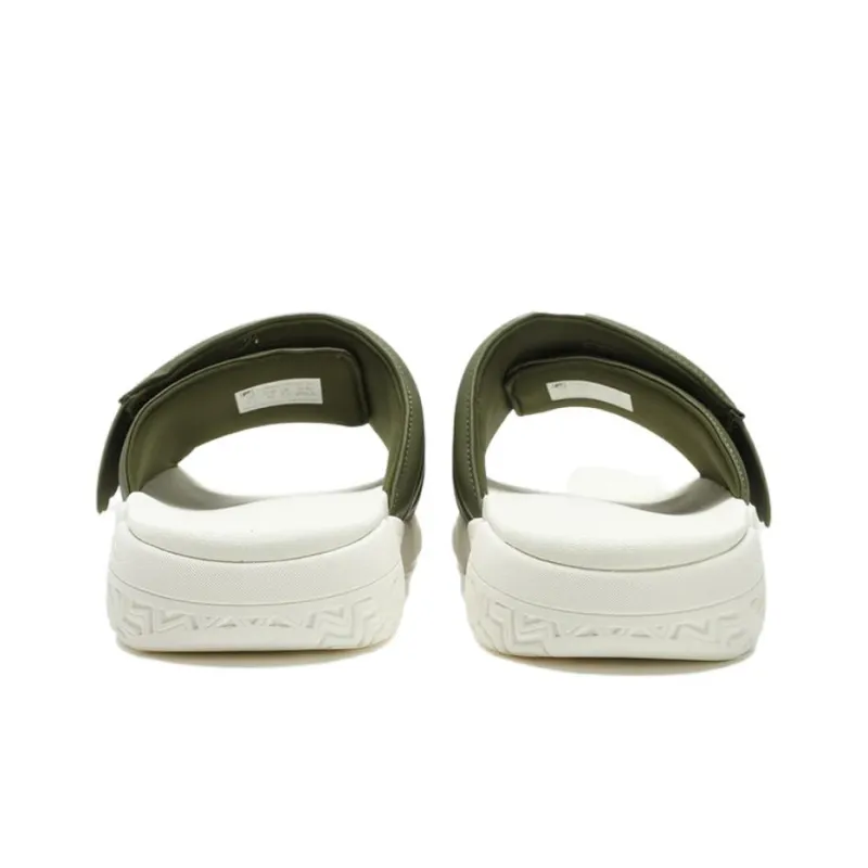 FILA FUSION BARRICADE Quiet Slip Resistant Odor Resistant Abrasion Resistant Slide Slippers Men's White Green-3