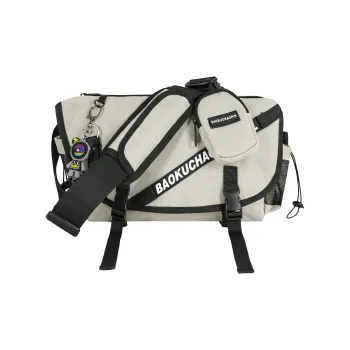 KONADCT Nylon Commute Urban Techwear Crossbody Bag Large Size Unisex Khaki/White/Gray/Army Green