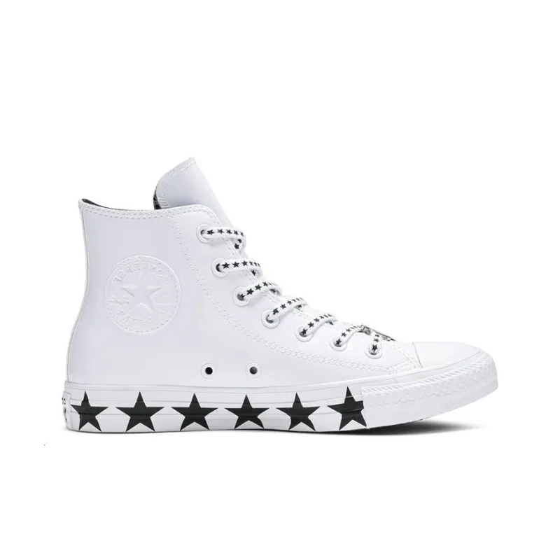 Converse Chuck Taylor All Star Hi Miley Cyrus White Black Stars Women's-1