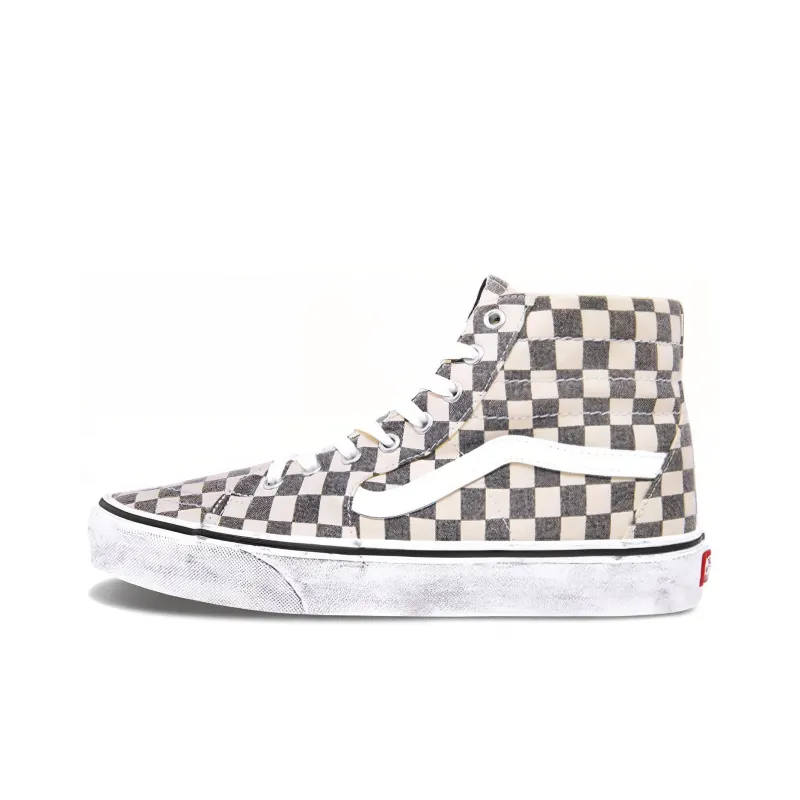 Vans Sk8 Hi Tapered Washed Asphalt True White Checkerboard-0