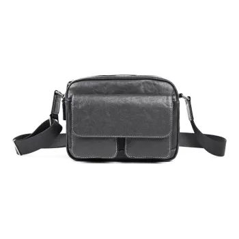 DOSRFINI Genuine Leather Top Grain Vegetable Tanned Cow Leather Shoulder Bag, Crossbody Bag Men's
