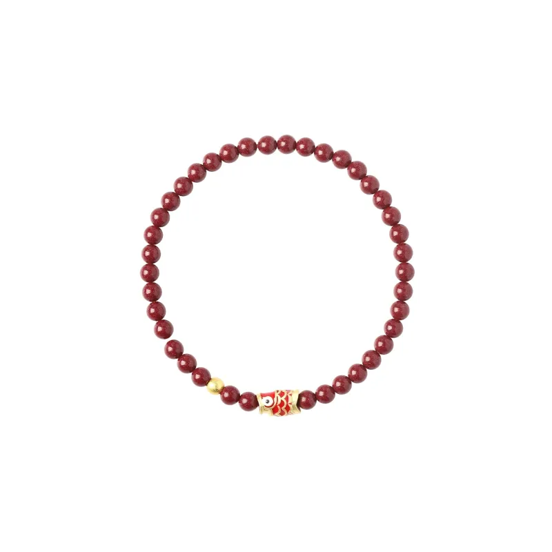 Baozhi Reconstructed Cinnabar Jade Bracelets Unisex-14