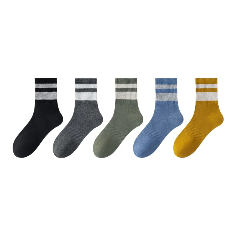 MIIOW Mid Calf Socks Men's 5 Pack-0