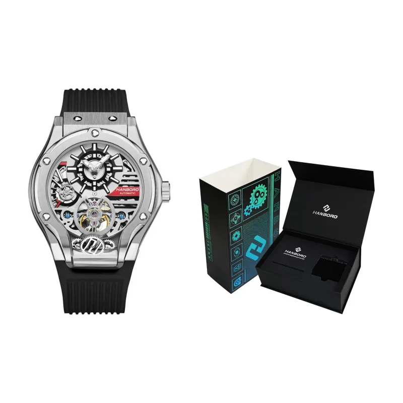 HANBORO Monster Series Automatic Mechanical Movement Watch Men's Watches Cut-Out Dial HBR995-BH-1