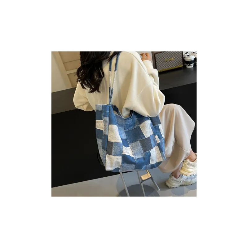 Gerlanx Canvas Canvas Bag Shoulder Bags Large Size Women's Blue Black Coffee-3