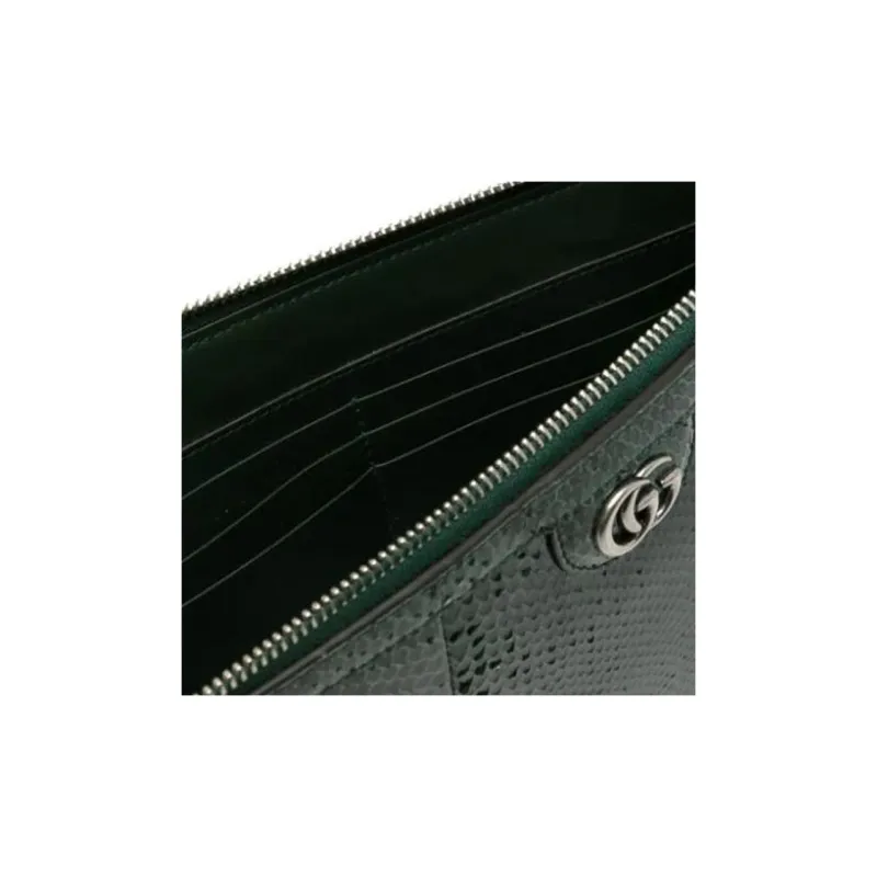 GUCCI Calfskin Clutch Men's Dark Green-3