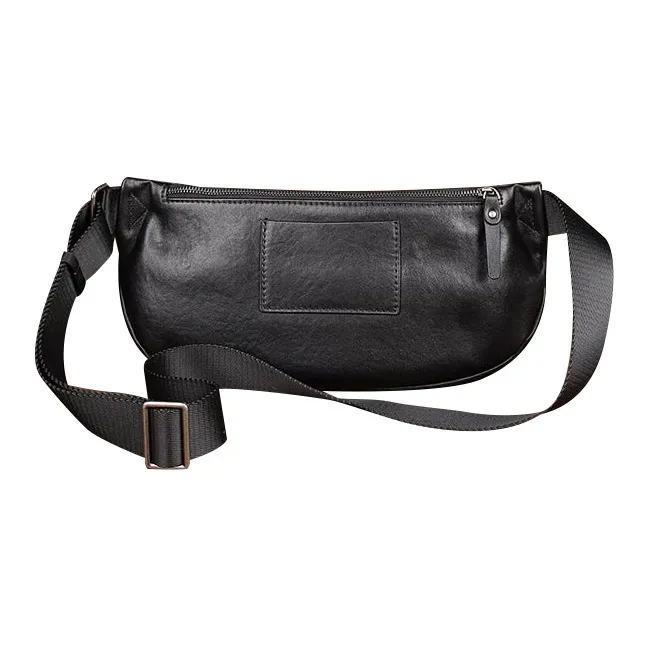 DOSRFINI Cow Leather Fanny Pack Sling Bags Regular Men's Black-1