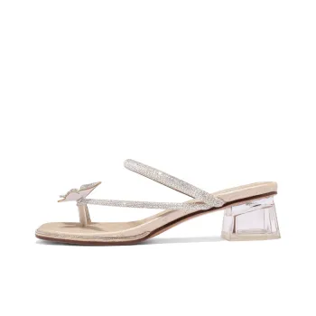 BELLE Slip Resistant Abrasion Resistant Slide Slippers Women's Silver