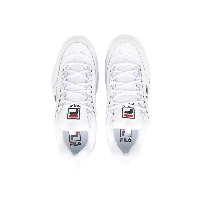 FILA Low Top Side Logo Daddy Shoes 'White Black'-3