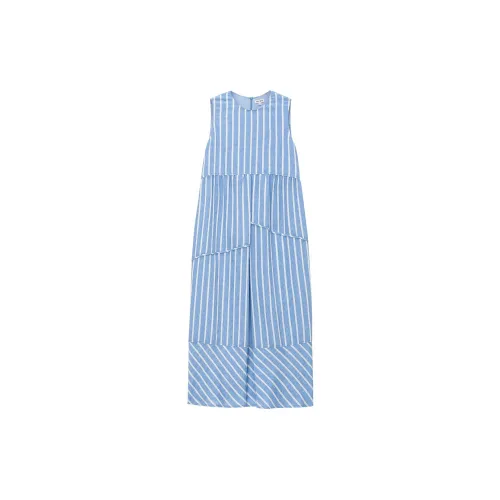 Self Who Sleeveless Dresses Women's Tranquil Blue With White Stripes