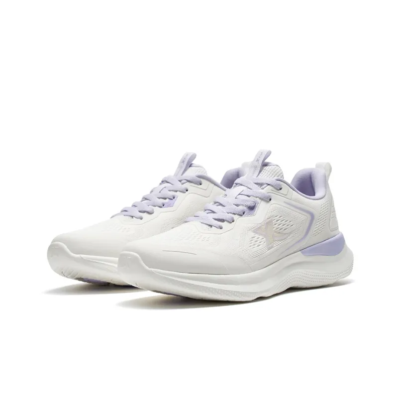 XTEP Running Shoes Women's Low Top Sail White/Snow Cyan Purple-4