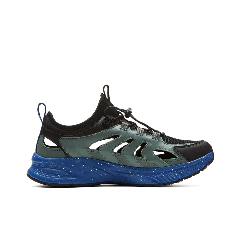 PEAK Cushioning Abrasion Resistant Breathable Slip Resistant Low Top Running Shoes Men's Black Olive Green-1