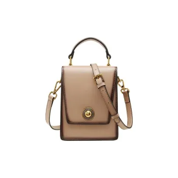 DEERE JACK Cow Leather Small Square Bag, Shoulder Bag, Crossbody Bag, Handbag Trumpets Women's Milk Tea