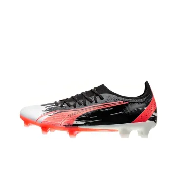 PUMA Ultra Ultimate Soccer Shoes Unisex Low-Top White Black Red