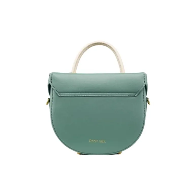 DEERE JACK Cow Leather Handbag, Shoulder Bag Medium Size Women's Celadon Green-2