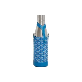 GOYARD YONNE Canvas With Leather Water Bottle Bag Shoulder Bag Crossbody Bag Medium Size Unisex Blue