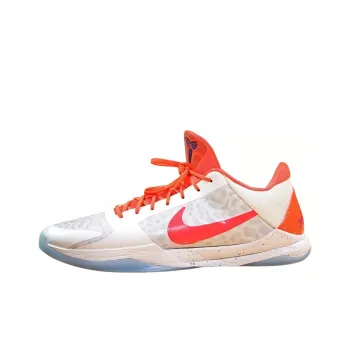 Nike Zoom Kobe 5 Protro PE Anti Slip Wear Resistant Low Top Basketball Shoes Men's White