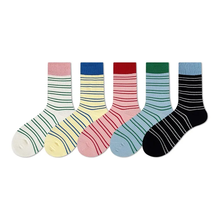 COTTON CHEESE Mid Calf Socks Women's 5 Pack-6