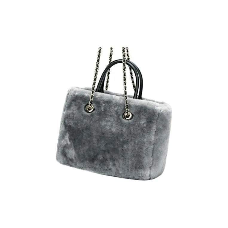 DEERE JACK Wool Shoulder Bag, Crossbody Bag, Handbag Tubas Women's Gray-4