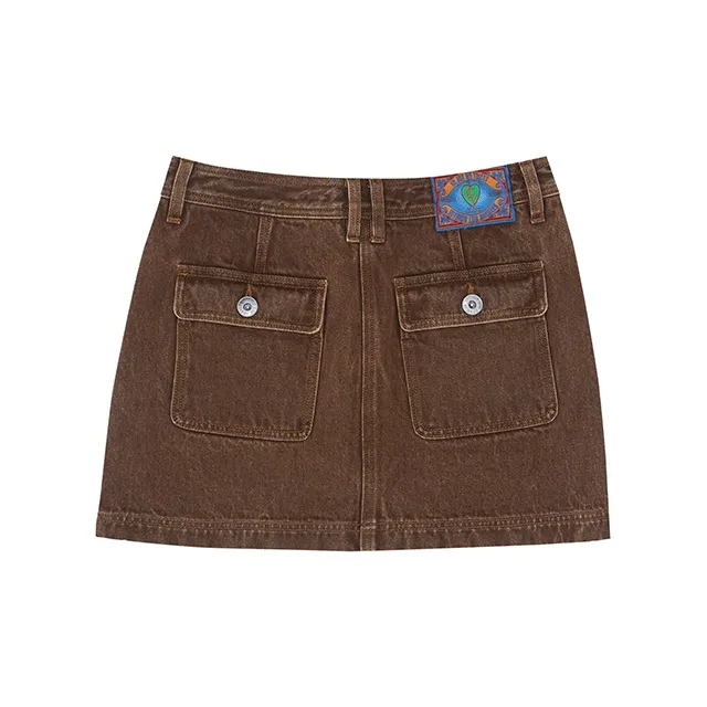 JOYRICH Denim Short Skirts Women's Khaki-1