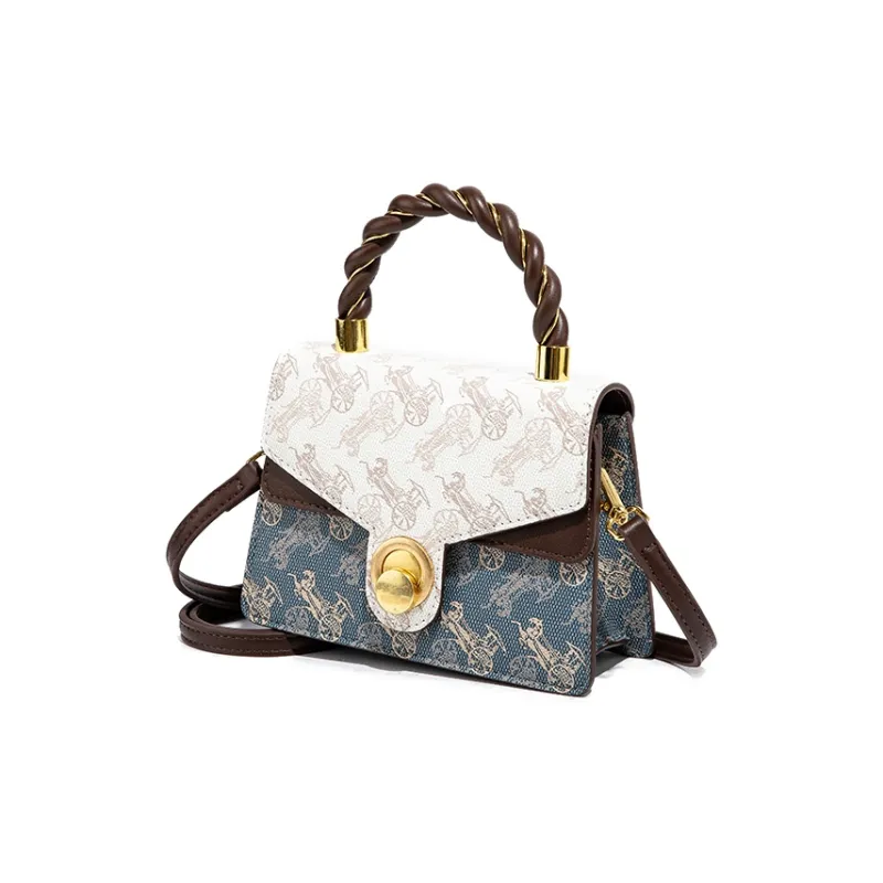 CentarlKatty Polyurethane One Shoulder Handbag Regular Women's Carriage Apricot & Blue-2
