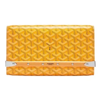 GOYARD MONTE-CARLO Canvas With Calfskin One Shoulder Crossbody Clutches Small Size Unisex Yellow