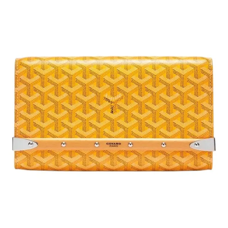 GOYARD MONTE-CARLO Canvas With Calfskin One Shoulder Crossbody Clutches Small Size Unisex Yellow-0