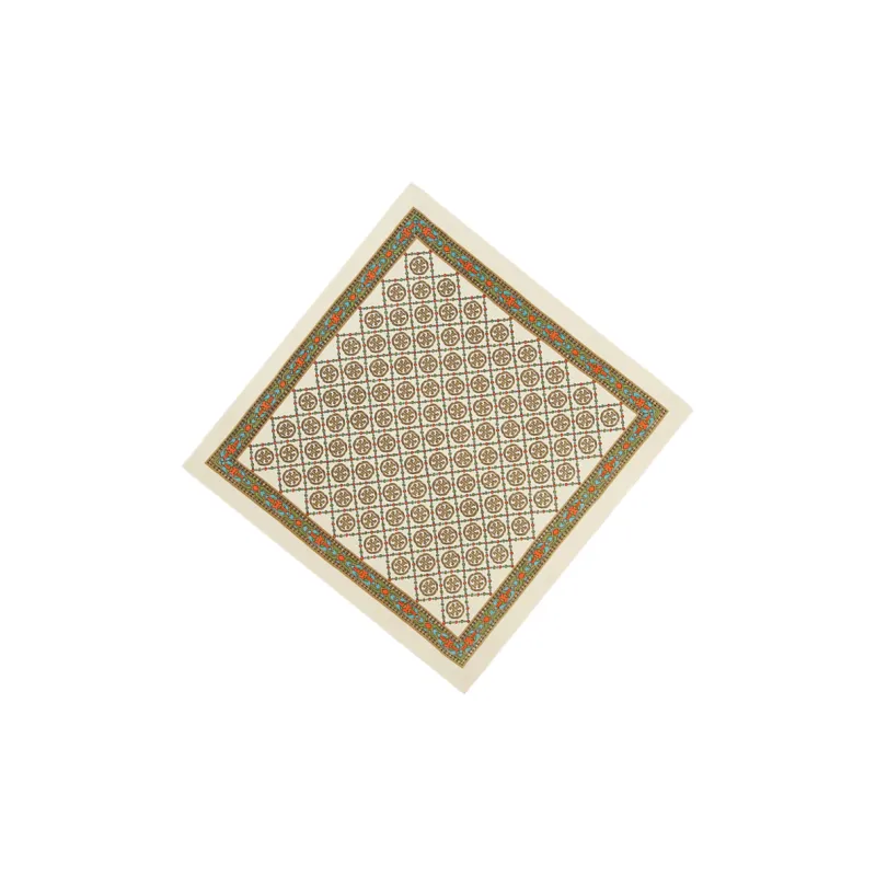 TORY BURCH Silk Scarves Unisex Brown-1