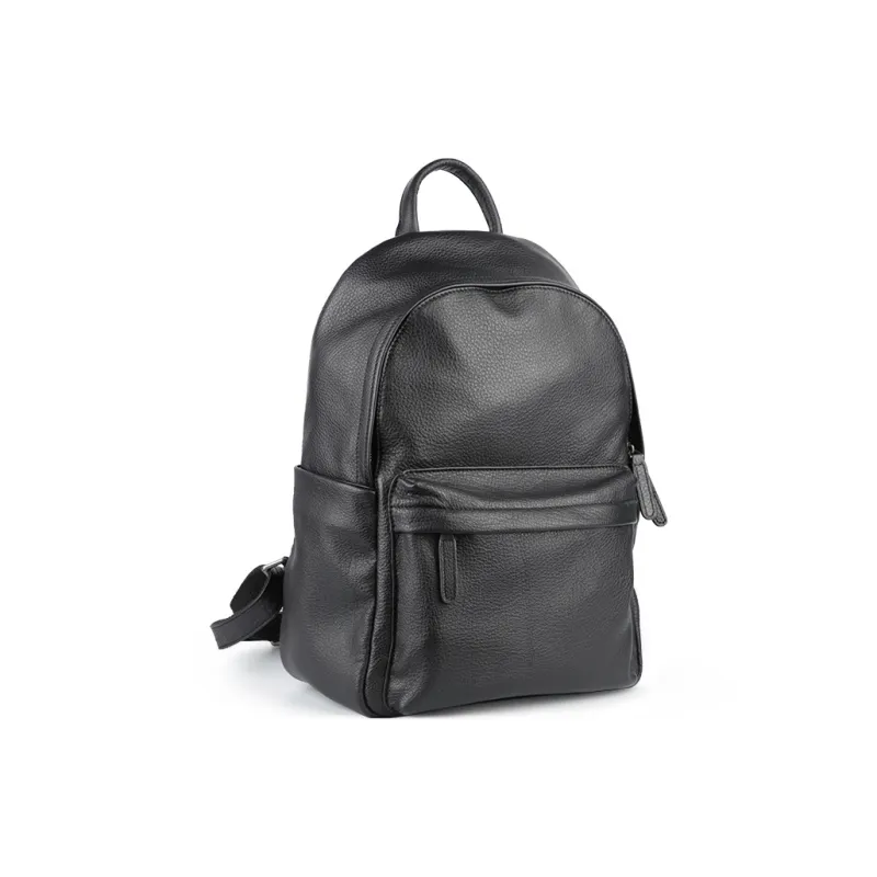 DOSRFINI Cow Leather Genuine Leather Backpack Men's Black-1