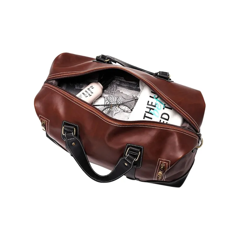 COTECi PU Travel Bag Tubas Unisex Black/Brown/Coffee-12