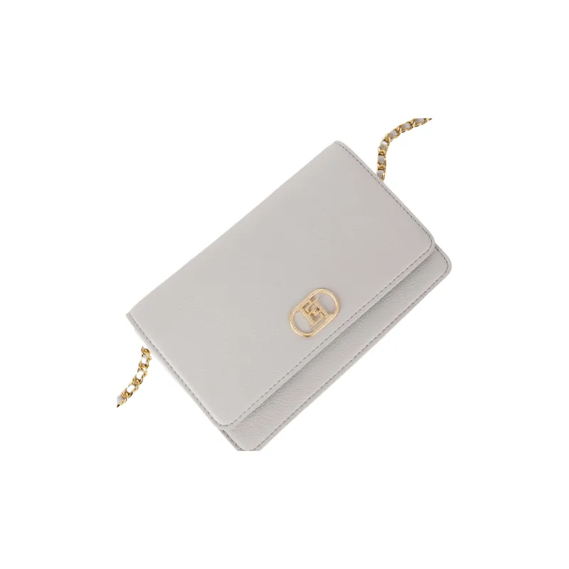 Elisabetta Franchi Polyester Blend With Polyurethane Crossbody Bag Shoulder Bag Women's Pearl Gray-3