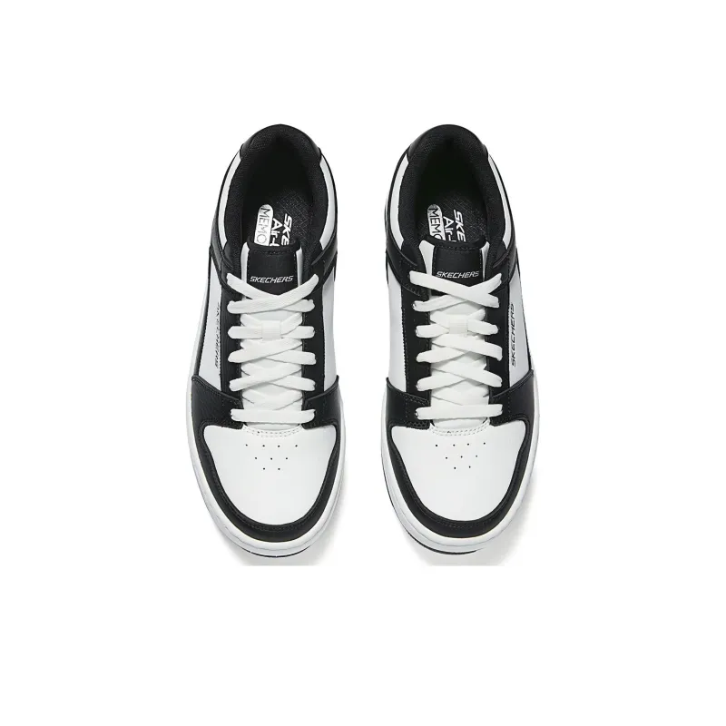 Skechers Slip Resistant Cushioning Wear Resistant Low Top Skateboard Shoes Men's Black White-2