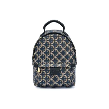 AQUASCUTUM Top Grain Cow Leather Backpack Trumpets Women's Dark Blue