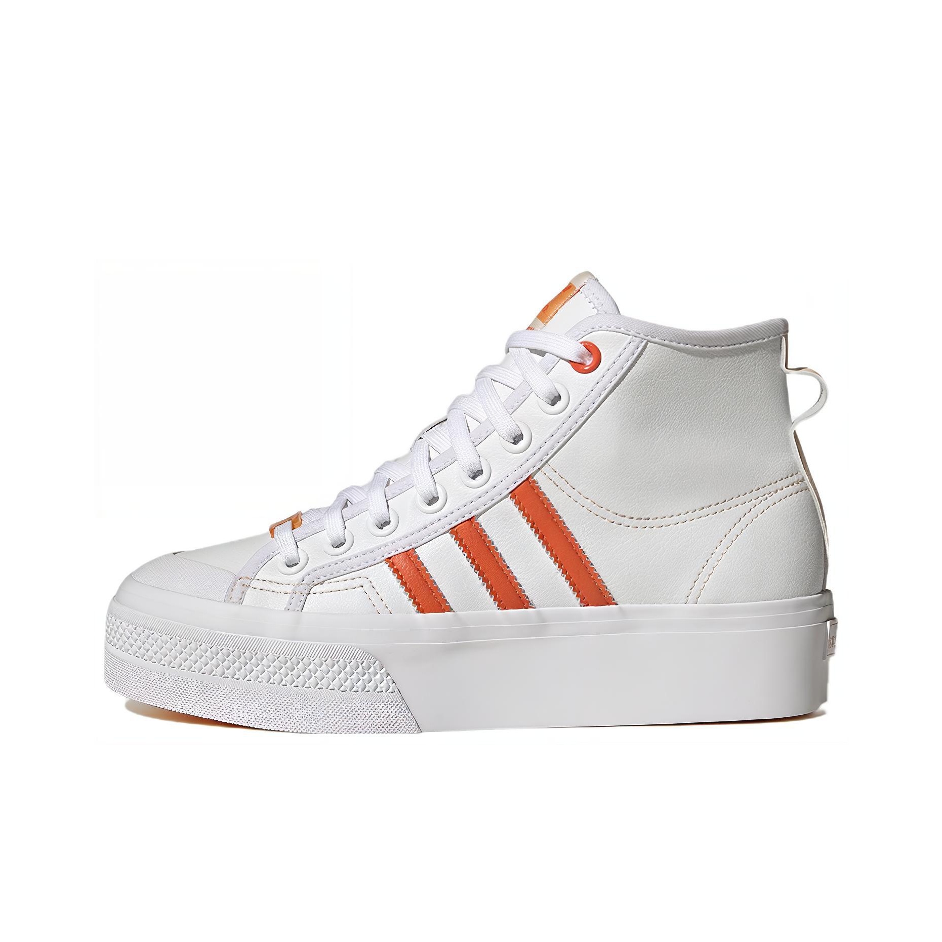 Nizza Women s Adidas Originals Platform Mid Vegan White Bliss Orange Women s POIZON
