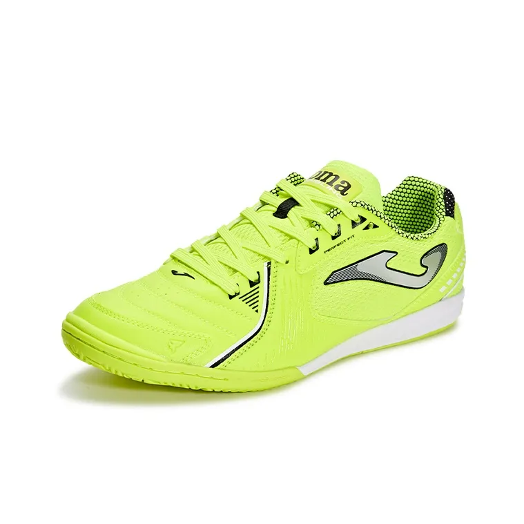 Joma IC/IN Anti Slip Wear Resistant Soccer Shoes Men's Neon Yellow-2