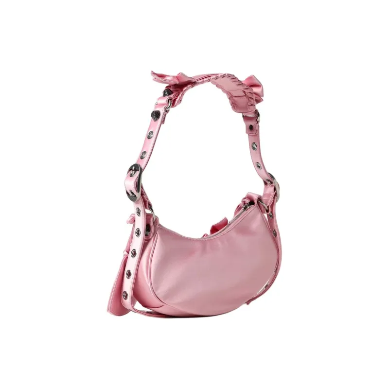 Balenciaga Satin Handbag, Shoulder Bag Women's Pink-1