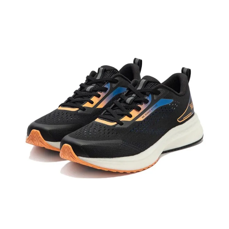 361° Anti Slip Wear Resistant Low Top Running Shoes Men's Black Orange-2
