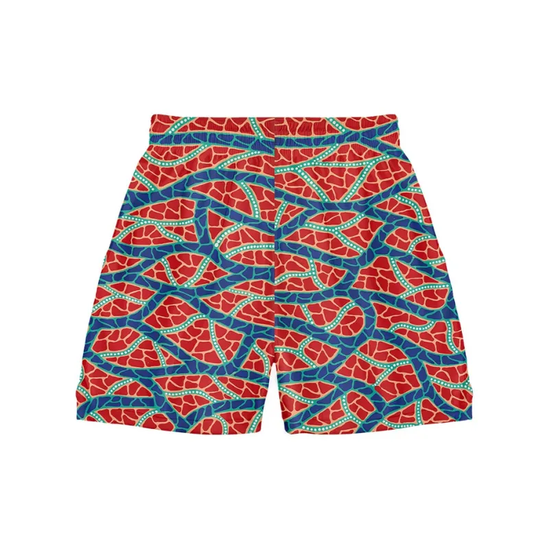 TIP OFF Casual Shorts Unisex Orange Red-1