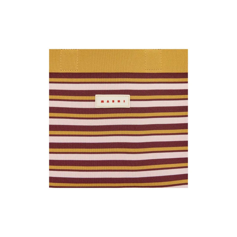 MARNI Polyester Tote Bag Shopping Bag Shoulder Bag Handbag Small Size Women's Orange & Burgundy & Pink-3