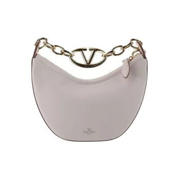 Valentino Leather Bonded Lambskin Moon Bag One Shoulder Handbag Mini Women's Light Purple