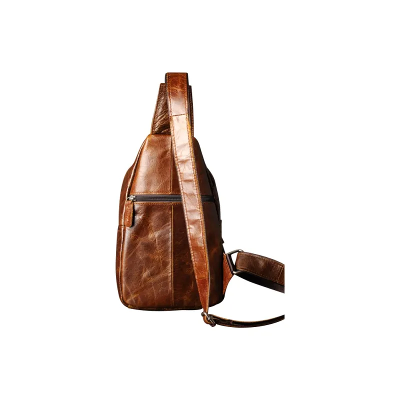DOSRFINI Genuine Leather Top Grain Cow Leather Sling Bag Regular Men's-8