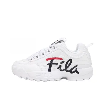 FILA Low Top Side Logo Daddy Shoes 'White Black'