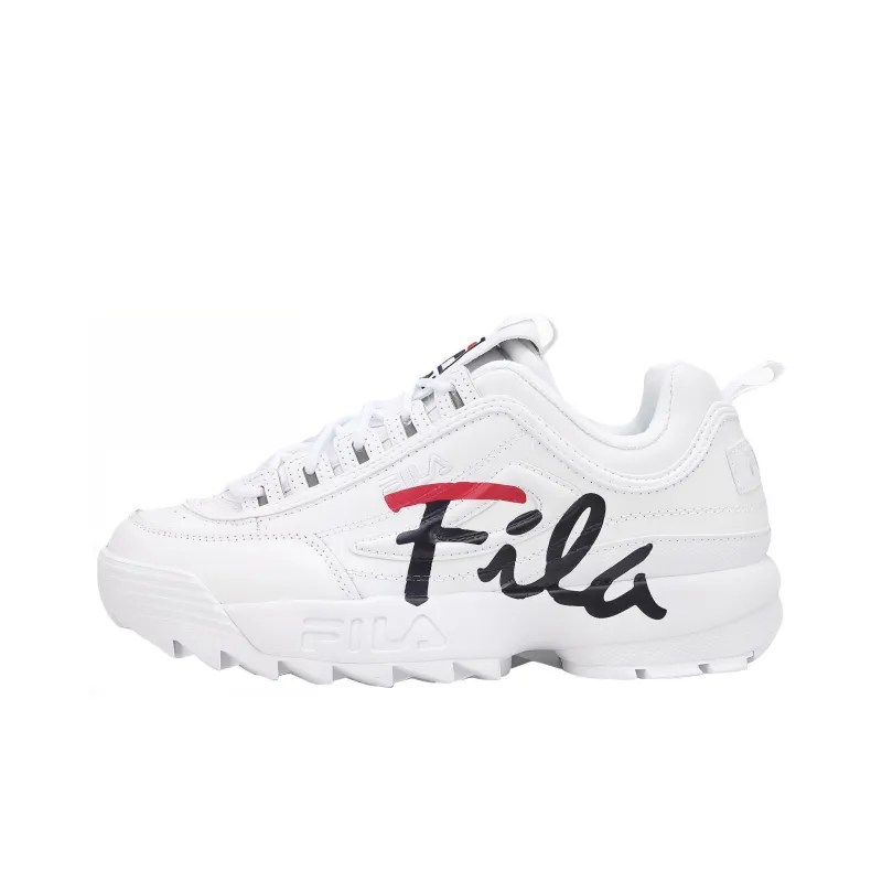 FILA Low Top Side Logo Daddy Shoes 'White Black'-0