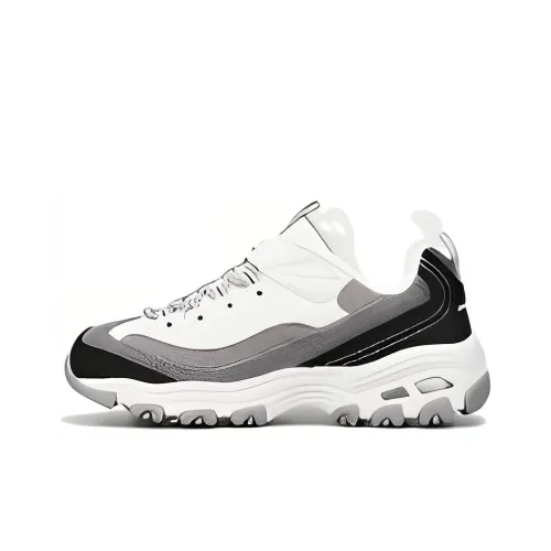 Skechers DLITES Cushioning Anti Slip And Wear Resistant Low Top Kids Lifestyle Shoes Black White Teenagers